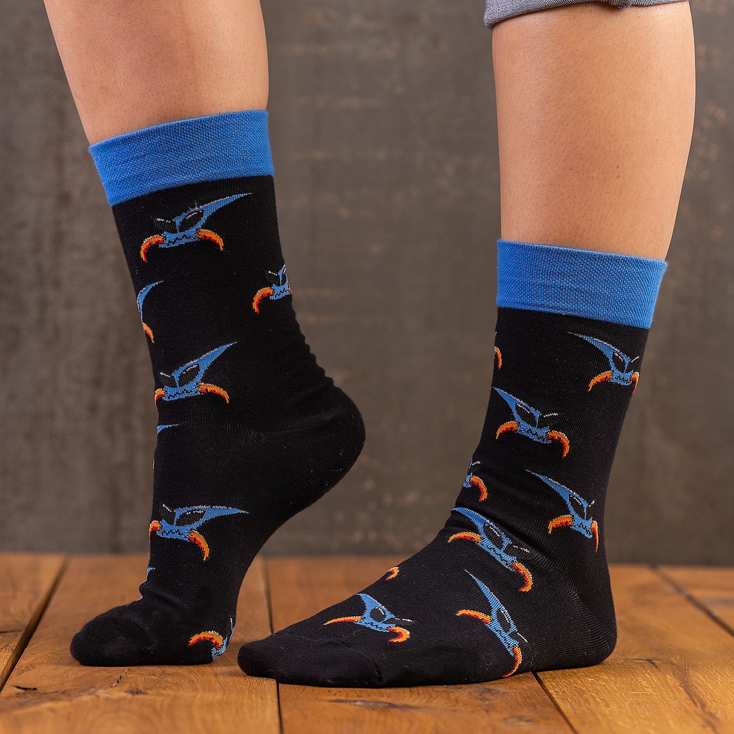 Skarpetki czarne – niebieski kurvinox