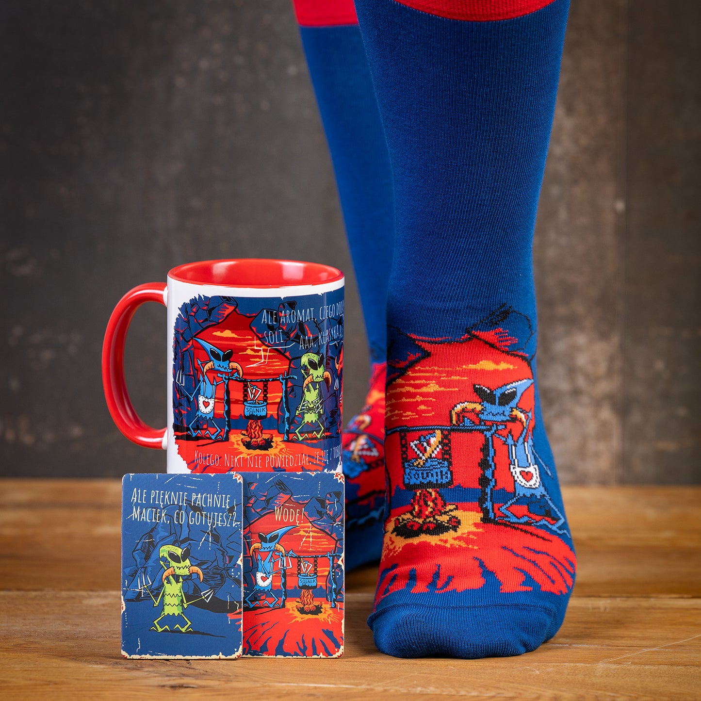 Zestaw prezentowy Solnik | Skarpety idealne na prezent + kubek i 2 magnesy
