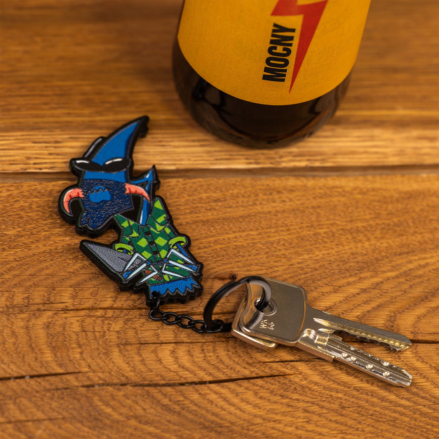 Łęcina 2w1 Metalowy brelok i otwieracz do piwa