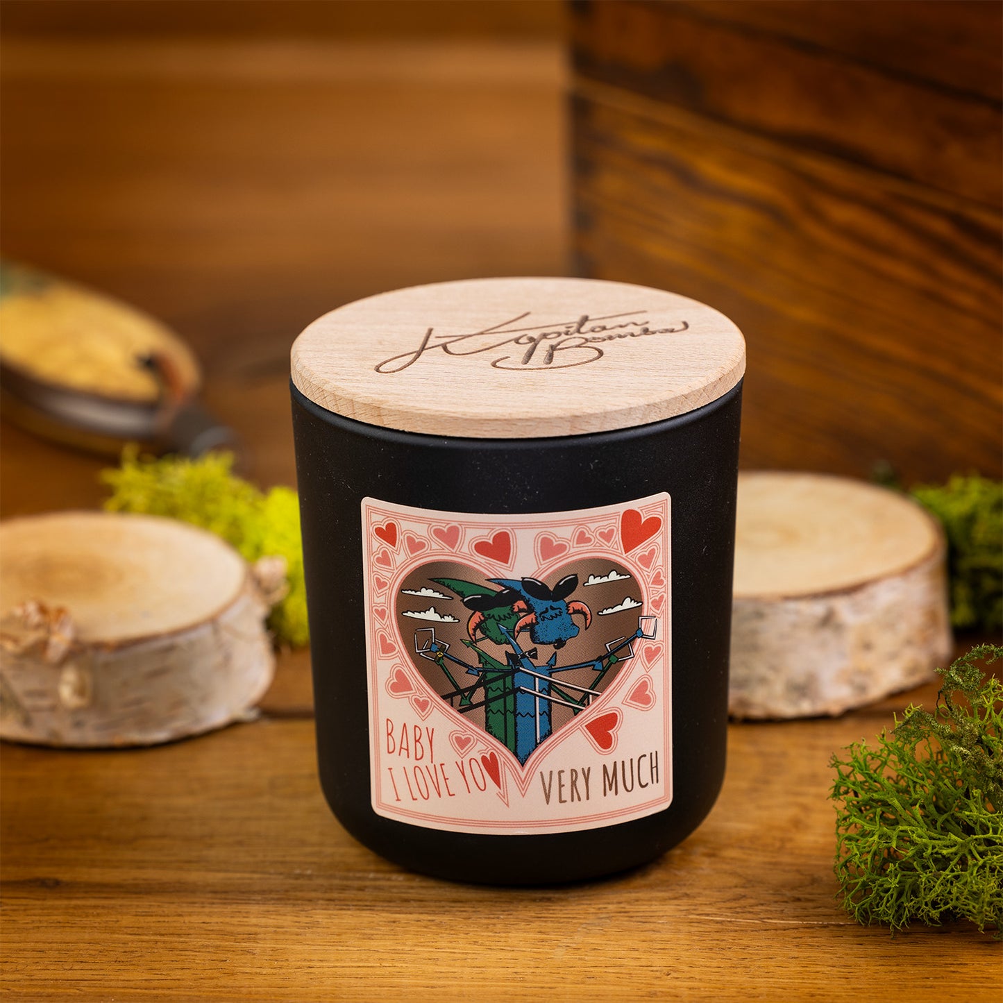 Duża świeca sojowa premium | Baby i Love You | 210 ml