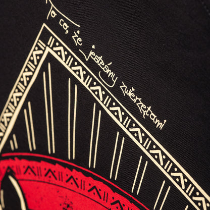 Koszulka czarna – Kosmita: To co, że jesteśmy zwierzętami... swoją godność mamy!