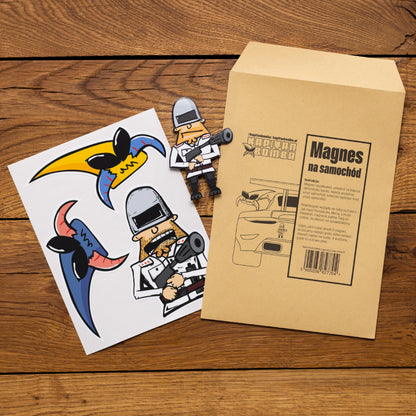 Magnes na samochód + 3 duże naklejki gratis