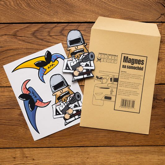 Magnes na samochód + 3 duże naklejki gratis