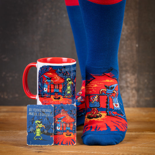 Zestaw prezentowy Solnik | Skarpety idealne na prezent + kubek i 2 magnesy