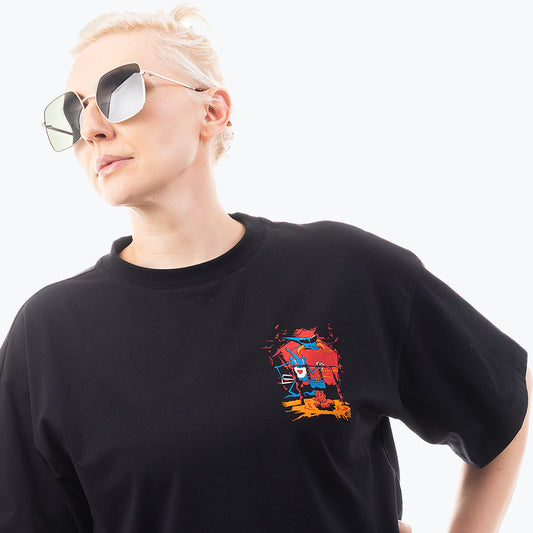 Koszulka damska boxy – czarna – Solnik