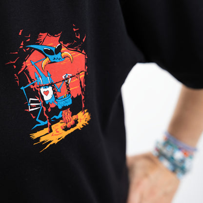 Koszulka damska boxy – czarna – Solnik