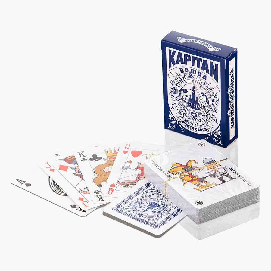 Karty pokerowe - Kapitan Bomba - niebieskie