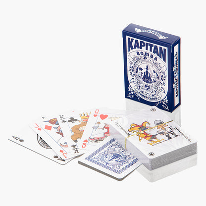 Karty pokerowe - Kapitan Bomba - niebieskie