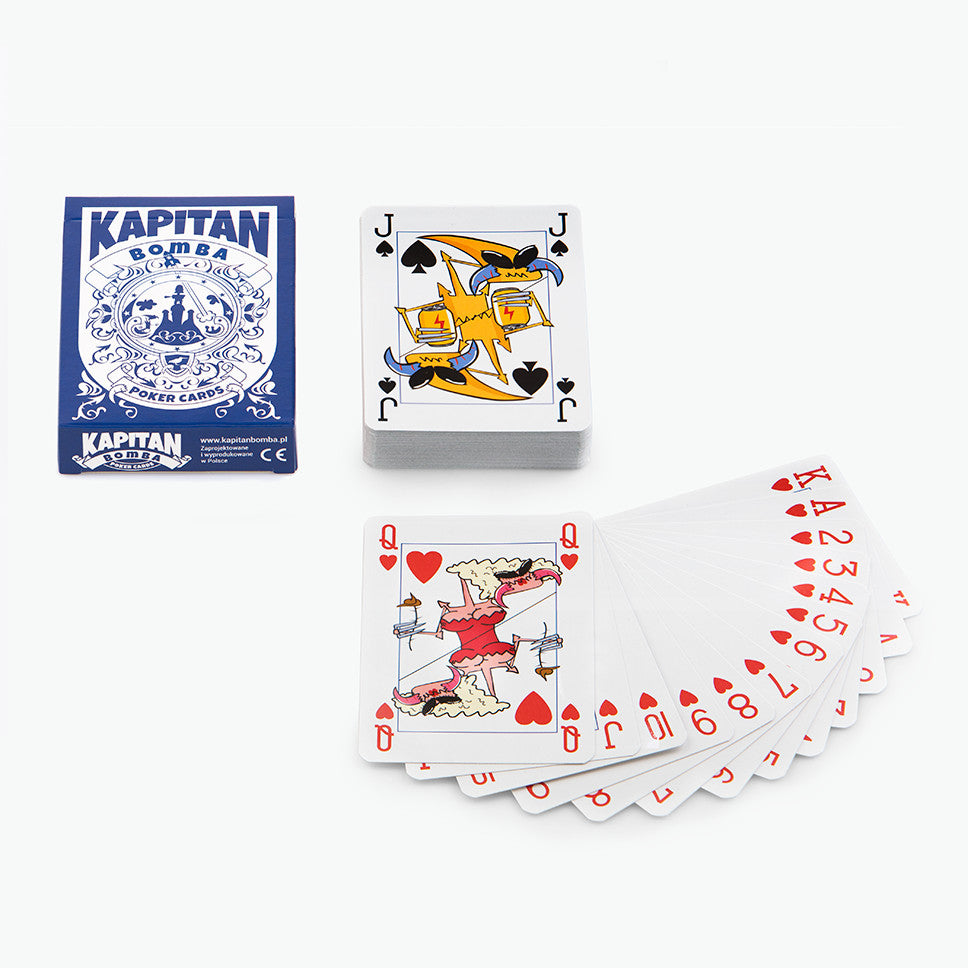 Karty pokerowe - Kapitan Bomba - niebieskie