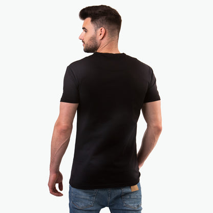 Koszulka czarna, haft kurvinox niebieski