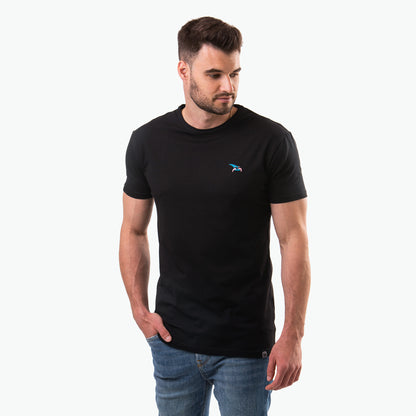 Koszulka czarna, haft kurvinox niebieski