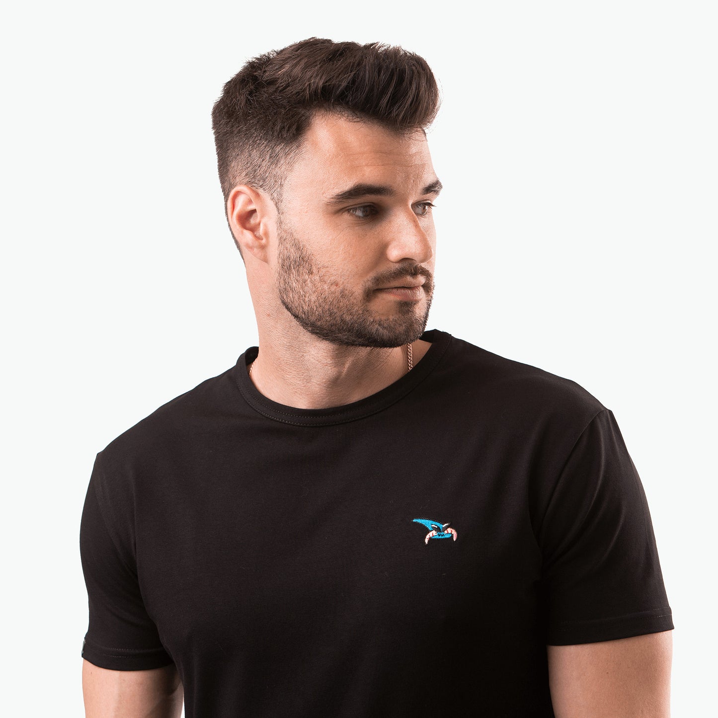 Koszulka czarna, haft kurvinox niebieski