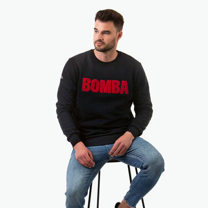 Bluza czarna, haft BOMBA - czerwony