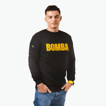 Bluza czarna, haft BOMBA - żółty