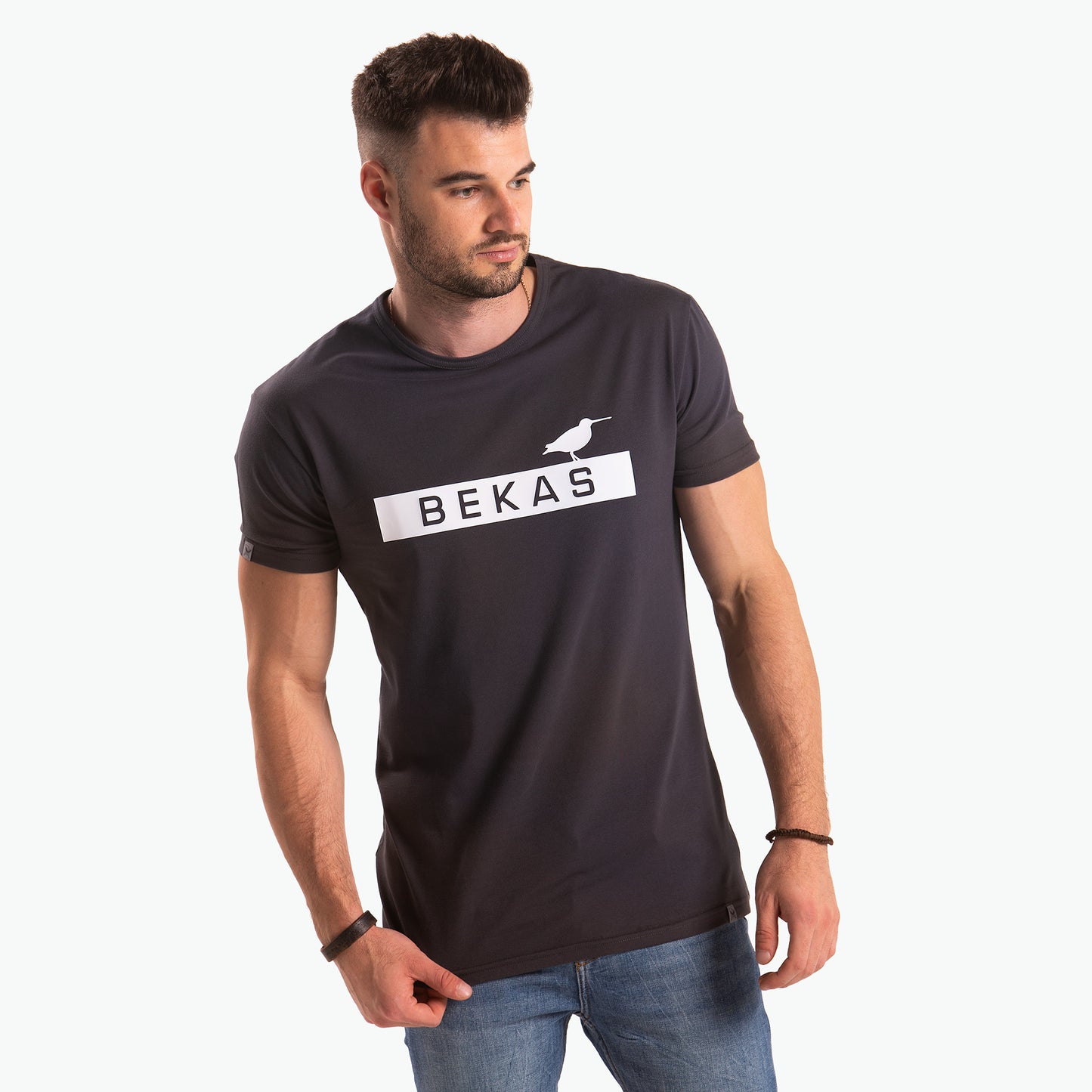 Szara koszulka męska – Bekas
