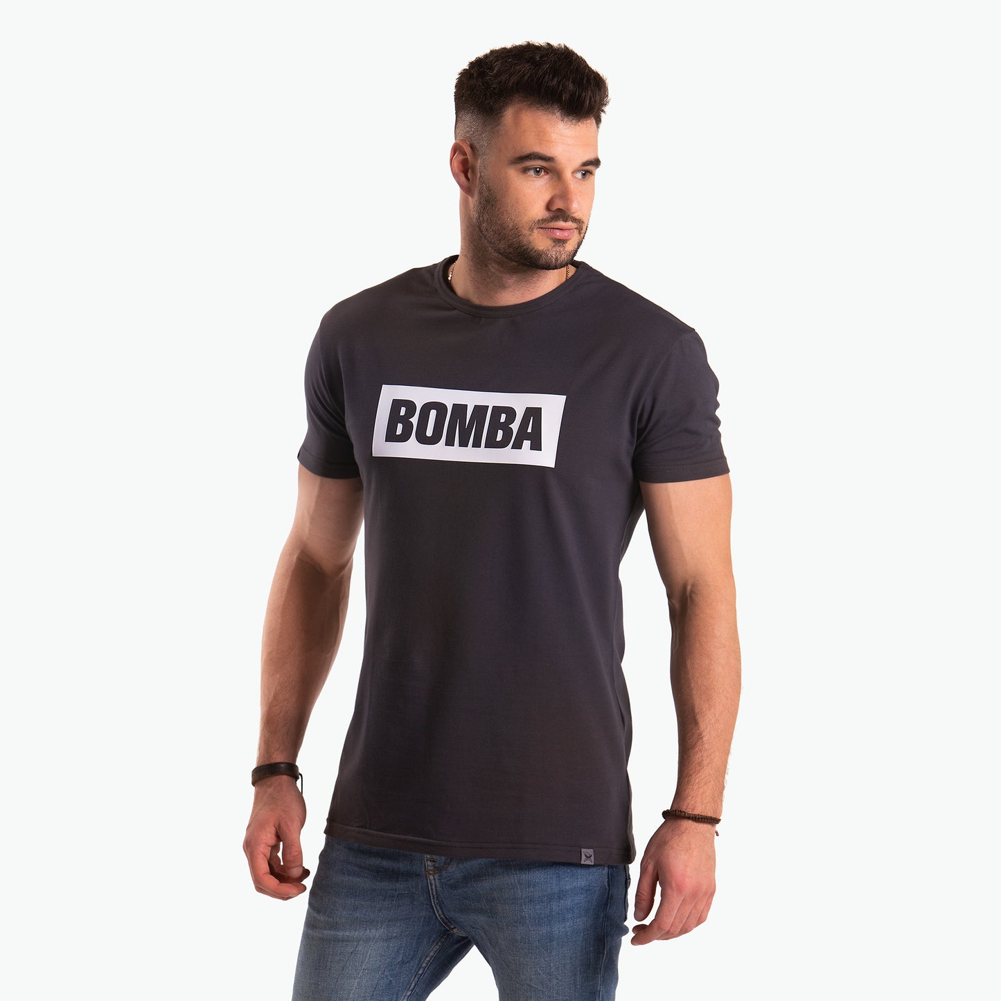 Szara koszulka męska – Bomba