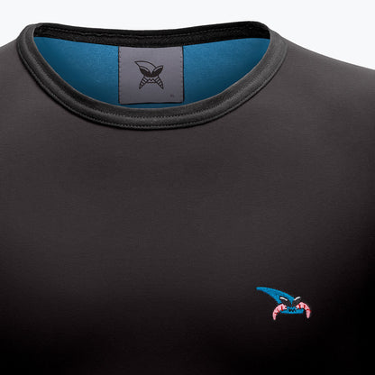 Koszulka czarna, haft kurvinox niebieski