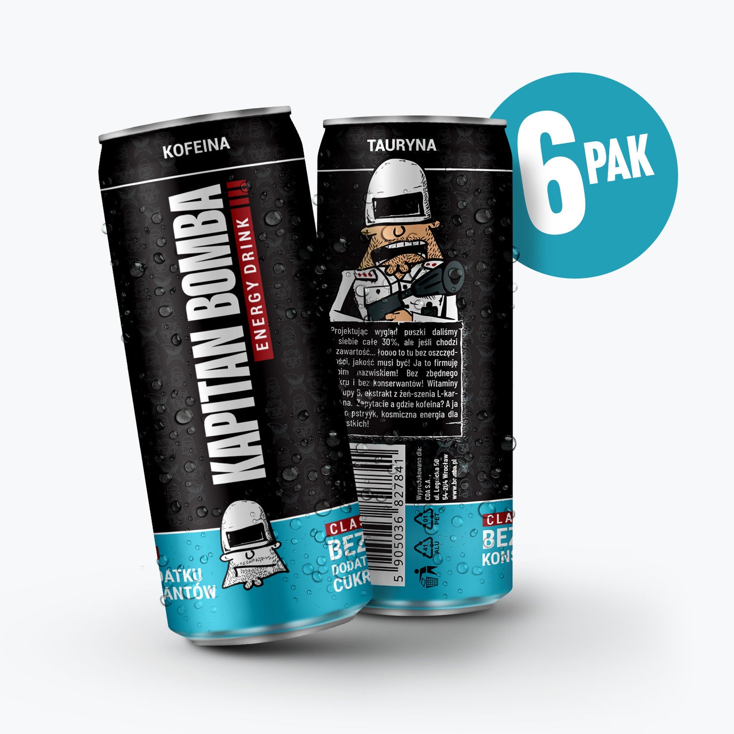 Energetyk Classic Zero Cukru | BEZ KAUCJI | 6-pak | 6 x 330 ml