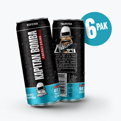 Energetyk Classic Zero Cukru | BEZ KAUCJI | 6-pak | 6 x 330 ml