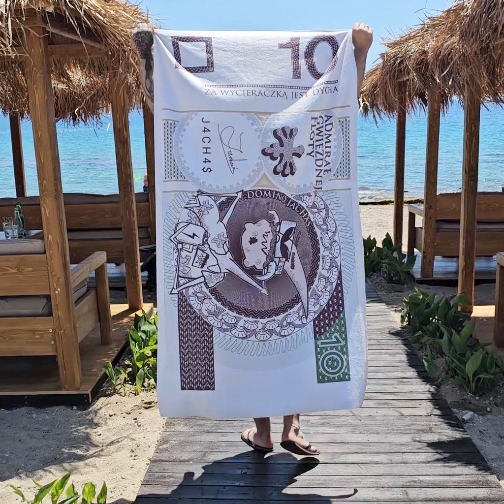 Bardzo duży koc plażowy | Jachaś | za wycieraczką jest dycha 100x180cm