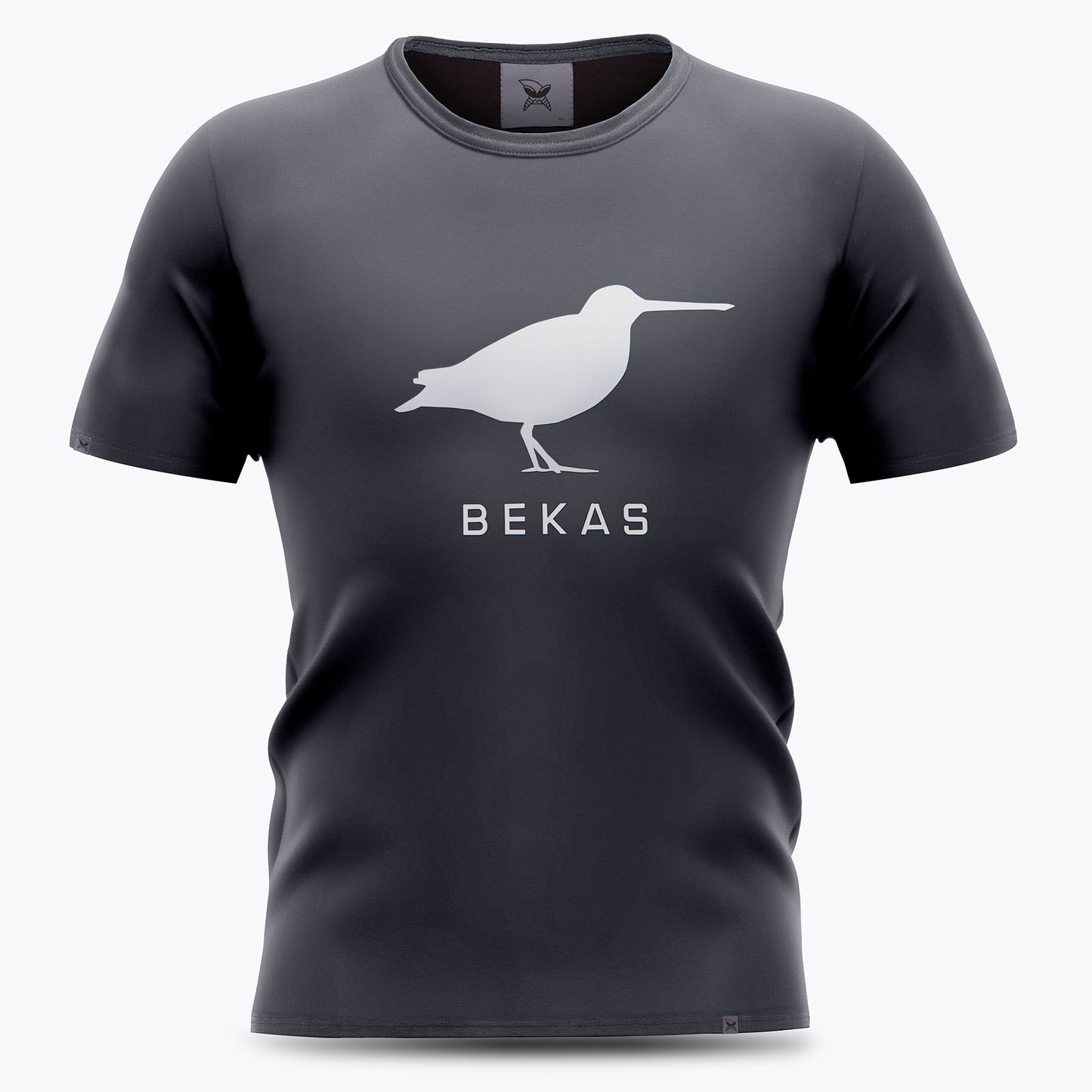 Szara koszulka męska - Bekas, biała guma