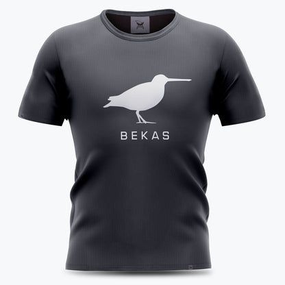 Szara koszulka męska - Bekas, biała guma