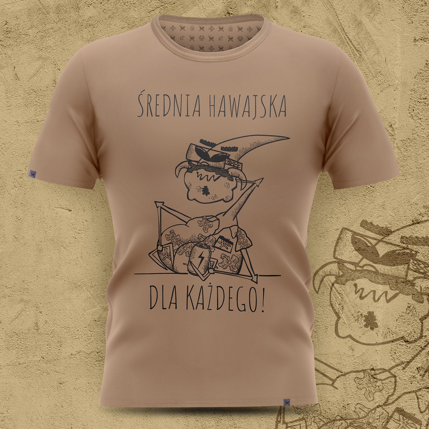 Koszulka beżowa – Średnia hawajska dla każdego!
