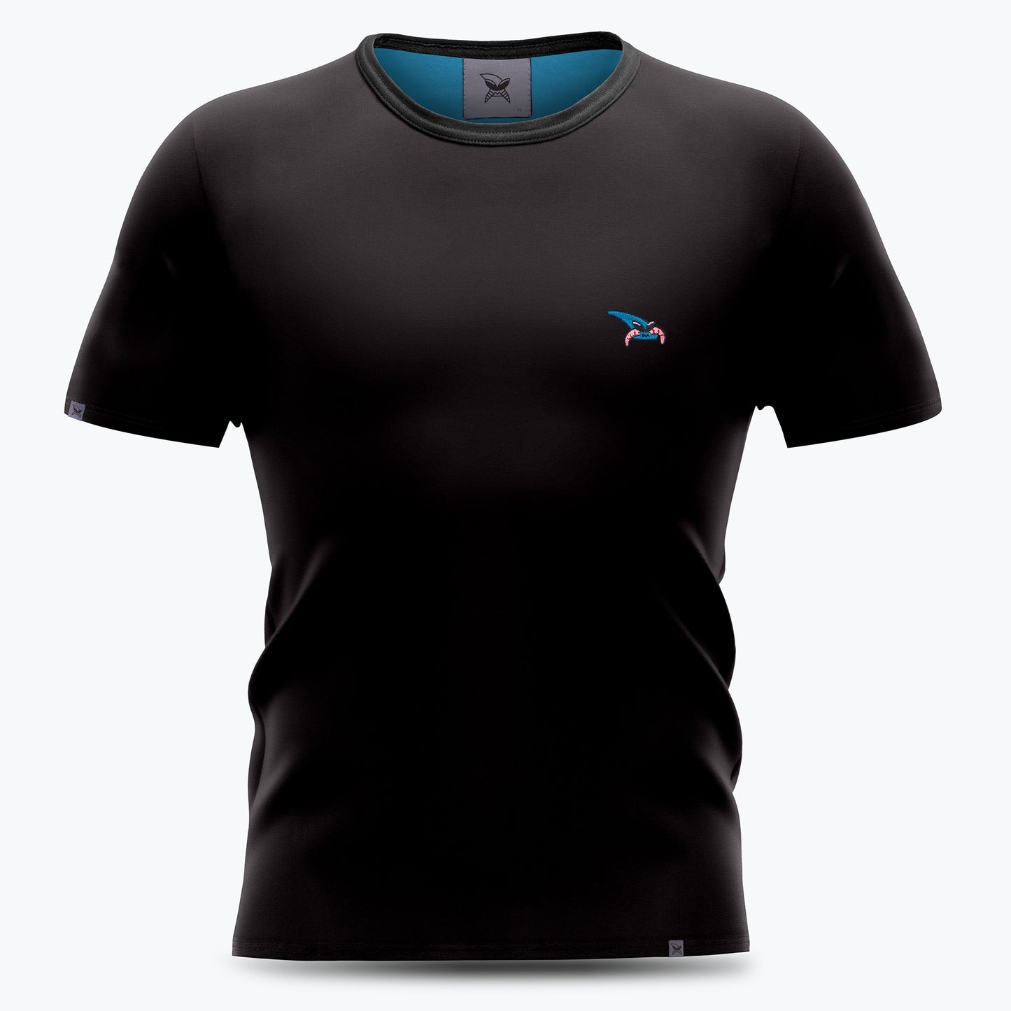 Koszulka czarna, haft kurvinox niebieski