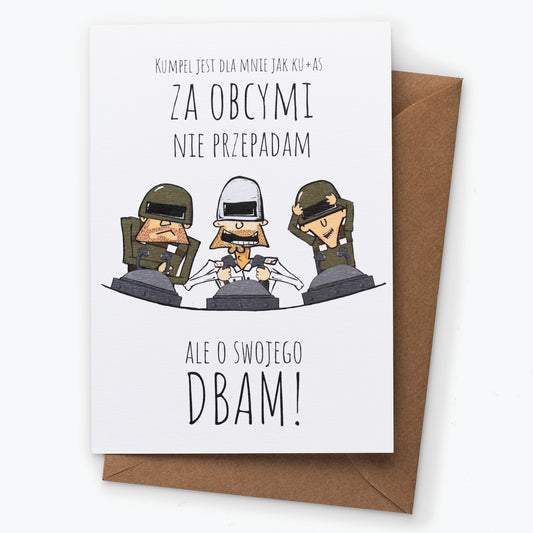 Kartki okolicznościowe | na prezent | 8 wariantów - Kumpel jest dla mnie jak