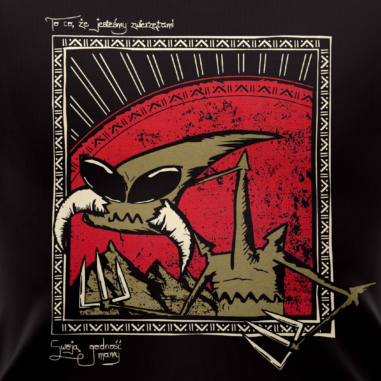 Koszulka czarna – Kosmita: To co, że jesteśmy zwierzętami... swoją godność mamy!